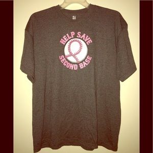 Shirts - NWOT Breast Cancer Help Save Second Base T-shirt Shirts - NWOT Breast Cancer Help Save Second Base T-shirt
